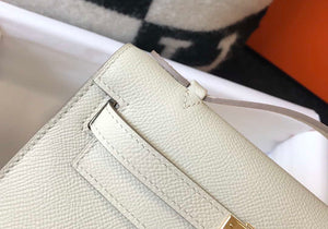 Hermes Mini Kelly Pouchette Epsom Leather H230230 White - Default Title - View 6