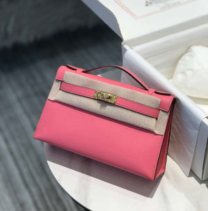 Hermes Mini Kelly Pouchette Swift Leather clutch bag Gold H230250 - Default Title - View 4