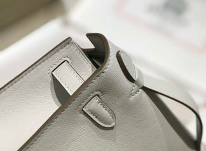 Hermes Kelly Pouchette Swift Leather clutch bag Silver H230259 - Default Title - View 5