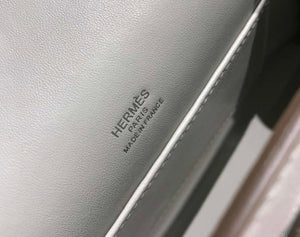 Hermes Kelly Pouchette Swift Leather clutch bag Silver H230259 - Default Title - View 7