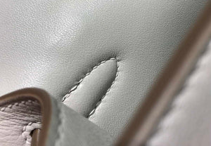 Hermes Kelly Pouchette Swift Leather clutch bag Silver H230259 - Default Title - View 8