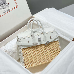 Hermes Picnic Sellier Birkin 25 Barenia Palladium Hardware H21800 - Default Title - View 1