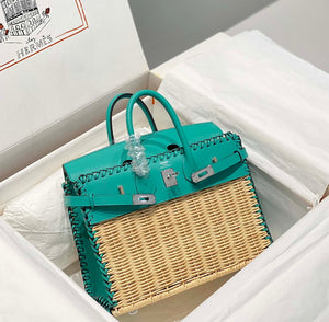 Hermes Picnic Sellier Birkin 25 Barenia Palladium Hardware H21803 - Default Title - View 2