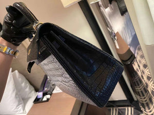 Hermes Sellier Kelly 25 Handbag Bag Crocodile leather customization SV Hardware - Gold / 25cm - View 11