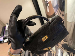 Hermes Sellier Kelly 25 Handbag Bag Crocodile leather customization SV Hardware - Gold / 25cm - View 12
