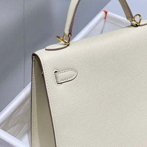 Hermes Sellier Kelly Epsom Leather Bag H213004 - Gold / 25cm x17 x 7 cm - View 14