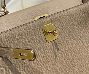 Hermes Sellier Kelly Epsom Leather Bag H213005 - Gold / 25cm x17 x 7 cm - View 14