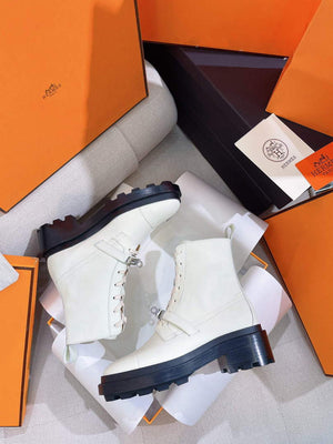 Hermes Shoes H222069Z Funk Ankle Boot Beige Glaise - 35 - View 5
