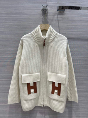 Hermes Women's Fashion Clothing Cashmere Coat H33264 - S - View 1