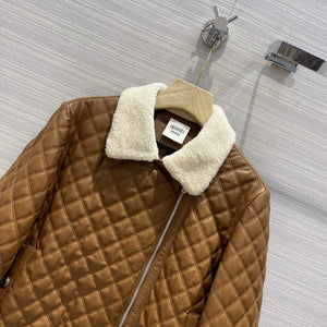 Hermes Women's Fashion Clothing Embossed Leather Jacket H33260 - 36 - View 2