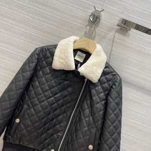 Hermes Women's Fashion Clothing Embossed Leather Jacket H33261 - 36 - View 2