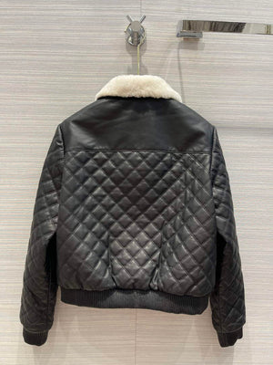Hermes Women's Fashion Clothing Embossed Leather Jacket H33261 - 36 - View 9