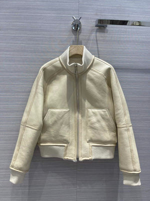 Hermes Women's Fashion Clothing Leather Jacket H33262 - 36 - View 2