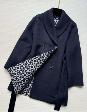 Hermes Women's Fashion Mid-length double-faced wool coat H33421 - S - View 4