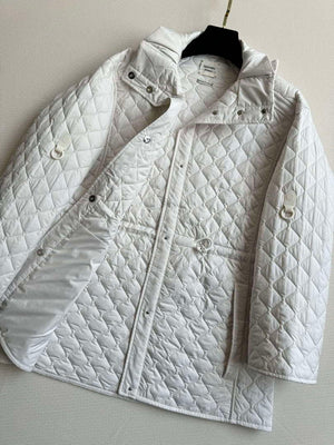 Hermes Women's Fashion Waisted diamond quilted jacket H33422 - S - View 5