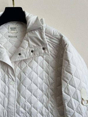 Hermes Women's Fashion Waisted diamond quilted jacket H33422 - S - View 6