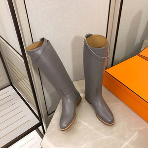 Herm¨¨s Women's Jumping leather riding boots H042138Zv01340 Gray - US 4=Euro 35 - View 2