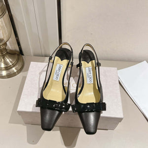 Jimmy Choo 24S ADALEE Bowknot Sling Back Sandals 65mm J10092 - Fmale-Euro 35=US 4 / black - View 1