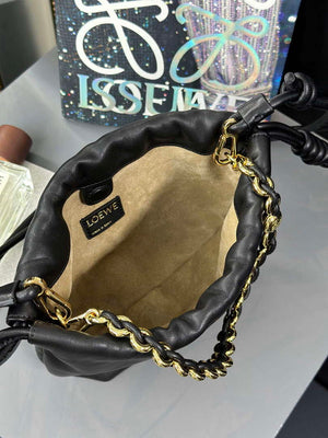 Loewe A411FPBX02 Flamenco Purse Bucket Bag in mellow nappa lambskin Black - Default Title - View 6