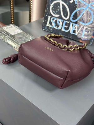 Loewe A411FPBX02 Flamenco Purse Bucket Bag in mellow nappa lambskin Dark Burgundy - Default Title - View 5