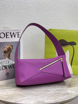Loewe A510J67X01 Puzzle Hobo Bag in Nappa Calfskin Purple - Default Title - View 2