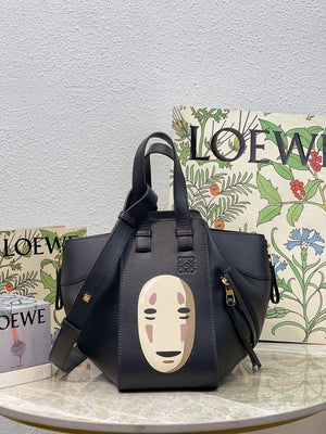 LOEWE A538S35X51 Lsmall hammock bag in soft grained calfskin Black - Default Title - View 1