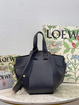 LOEWE A538S35X51 Lsmall hammock bag in soft grained calfskin Black - Default Title - View 2