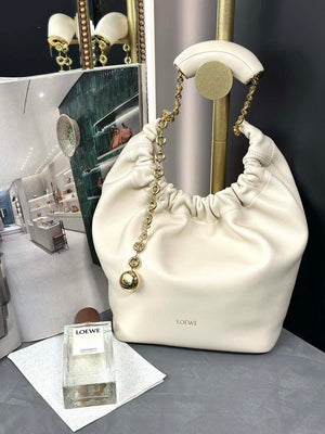 Loewe A914NCHX01 Small Squeeze bag in nappa lambskin White - Default Title - View 1