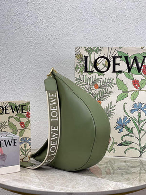 LOEWE A923PL9X07 Luna bag in satin calfskin and jacquard Green - Default Title - View 4