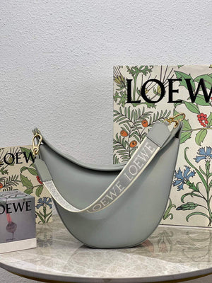 LOEWE A923PL9X07 Luna bag in satin calfskin and jacquard Ash Grey - Default Title - View 3