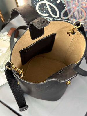 Loewe AANBBBMX01 Mini Pebble Bucket Bag in mellow calfskin Black - Default Title - View 7