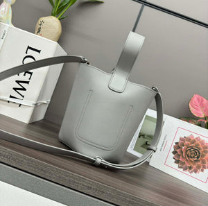 Loewe AANBBBMX01 Mini Pebble Bucket Bag in mellow calfskin Gray - Default Title - View 3