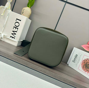 Loewe AANBBBWX01 Large Pebble Bucket bag in mellow Suede cowhide leather Green - Default Title - View 4