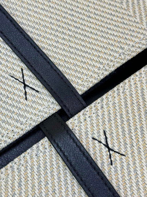 Loewe Medium Puzzle Fold tote in Linen embroidery A657G50X01 Beige and Black - Default Title - View 9