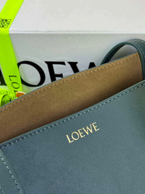 Loewe Medium Puzzle Fold tote in shiny calfskin A657G50X01 Vetiver Green - Default Title - View 7