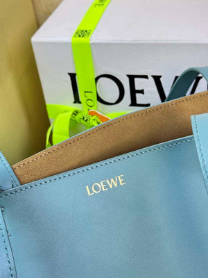 Loewe Medium Puzzle Fold tote in shiny calfskin A657G50X01 Lake Blue - Default Title - View 7