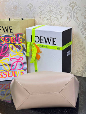 Loewe Medium Puzzle Fold tote in shiny calfskin A657G50X01 Nude Pink - Default Title - View 4