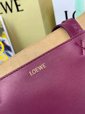 Loewe Medium Puzzle Fold tote in shiny calfskin A657G50X01 Wine Red - Default Title - View 7