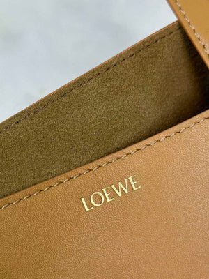 Loewe Mini Puzzle Fold tote in shiny calfskin A657V25X01 Brown - Default Title - View 7