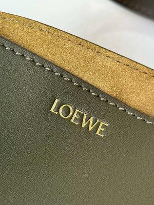 Loewe Mini Puzzle Fold tote in shiny calfskin A657V25X01 Dark Green - Default Title - View 9