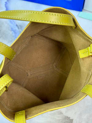 Loewe Mini Puzzle Fold tote in shiny calfskin A657V25X01 Yellow - Default Title - View 7