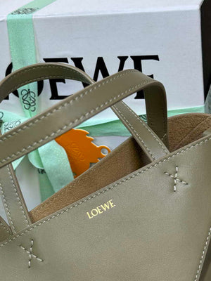 Loewe Mini Puzzle Fold tote in shiny calfskin A657V25X01 Green - Default Title - View 6