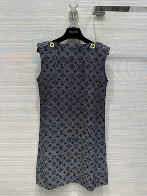 Louis Vuitton 1ABCBS Inverted Mahina Monogram Chain Shoulder T-Shirt Dress L33560 - S - View 1