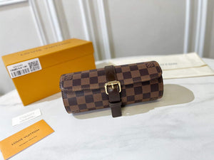 Louis Vuitton 3 Watch Case Damier Graphite Canvas N41137 Cofee - Default Title - View 2