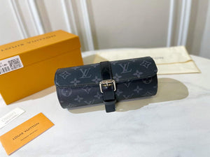 Louis Vuitton 3 Watch Case Monogram Eclipse Canvas M43385 - Default Title - View 2