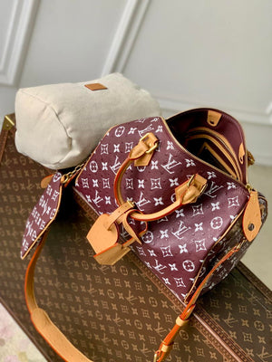 Louis Vuitton LV M14064 Speedy P9 Bandoulière 30 Bag Ostrich Jujube red - Default Title - View 9