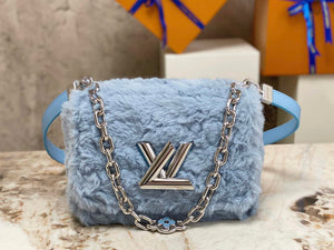 Louis Vuitton LV M21040 Twist MM Handbag Jean Blue - Default Title - View 1
