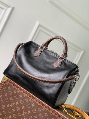 Louis Vuitton LV M21108 Speedy P9 Bandoulière 30 Bag Monogram Leather Black - Default Title - View 3
