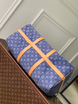 Louis Vuitton LV M27781 Keepall Bandoulière 50 Bag Blue - Default Title - View 4