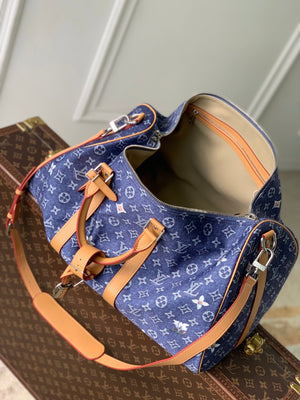Louis Vuitton LV M27781 Keepall Bandoulière 50 Bag Blue - Default Title - View 9